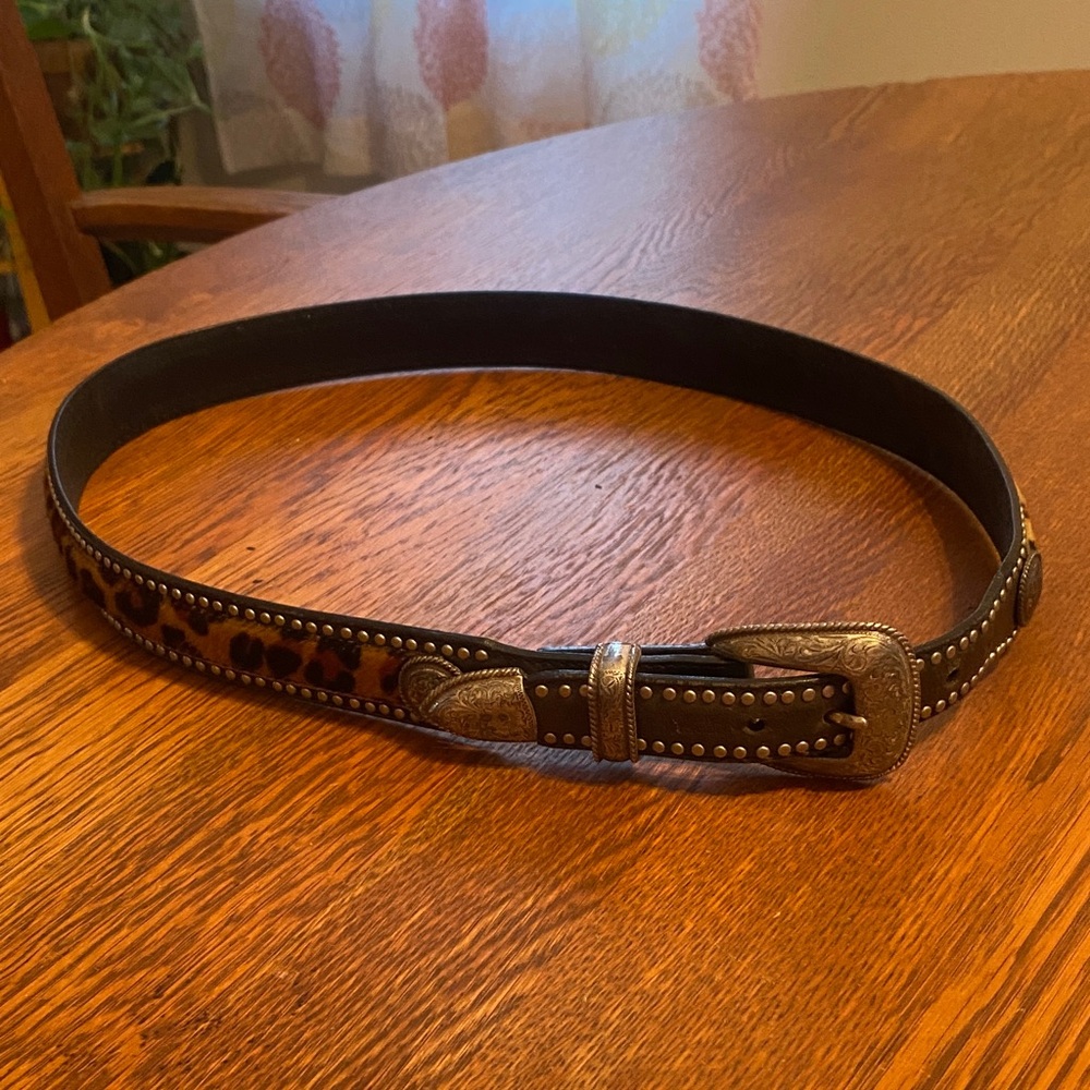 Tony Lama Black and Brown Leather Belt